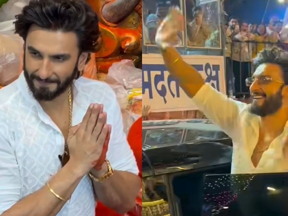Ranveer Singh seeks Ganesha’s blessings; fans cheer as he greets them